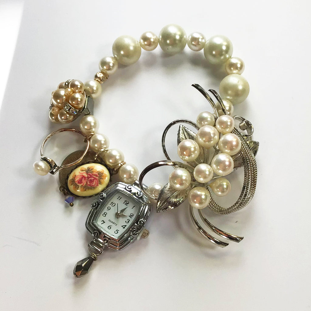 Victorian Revival Charm Bracelet Art Glass Watch Fob Style Charms - Ruby  Lane